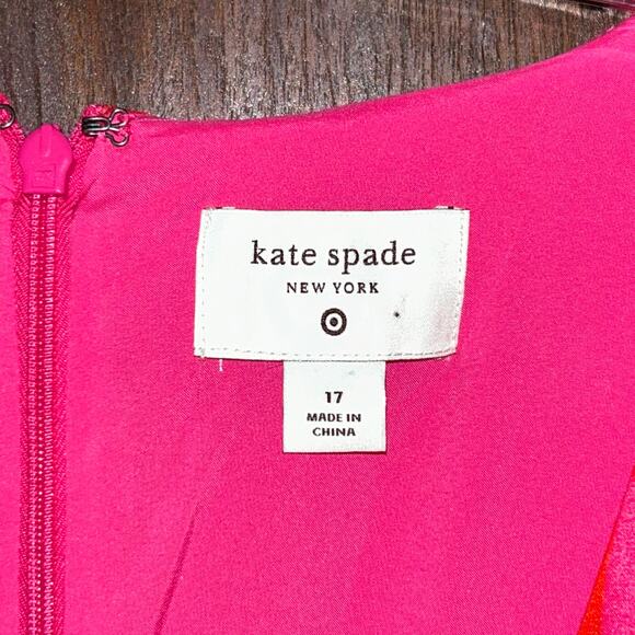 Classic Rose Peplum Midi Dress - kate spade new york Pink/Red size 17 EUC - Picture 8 of 10